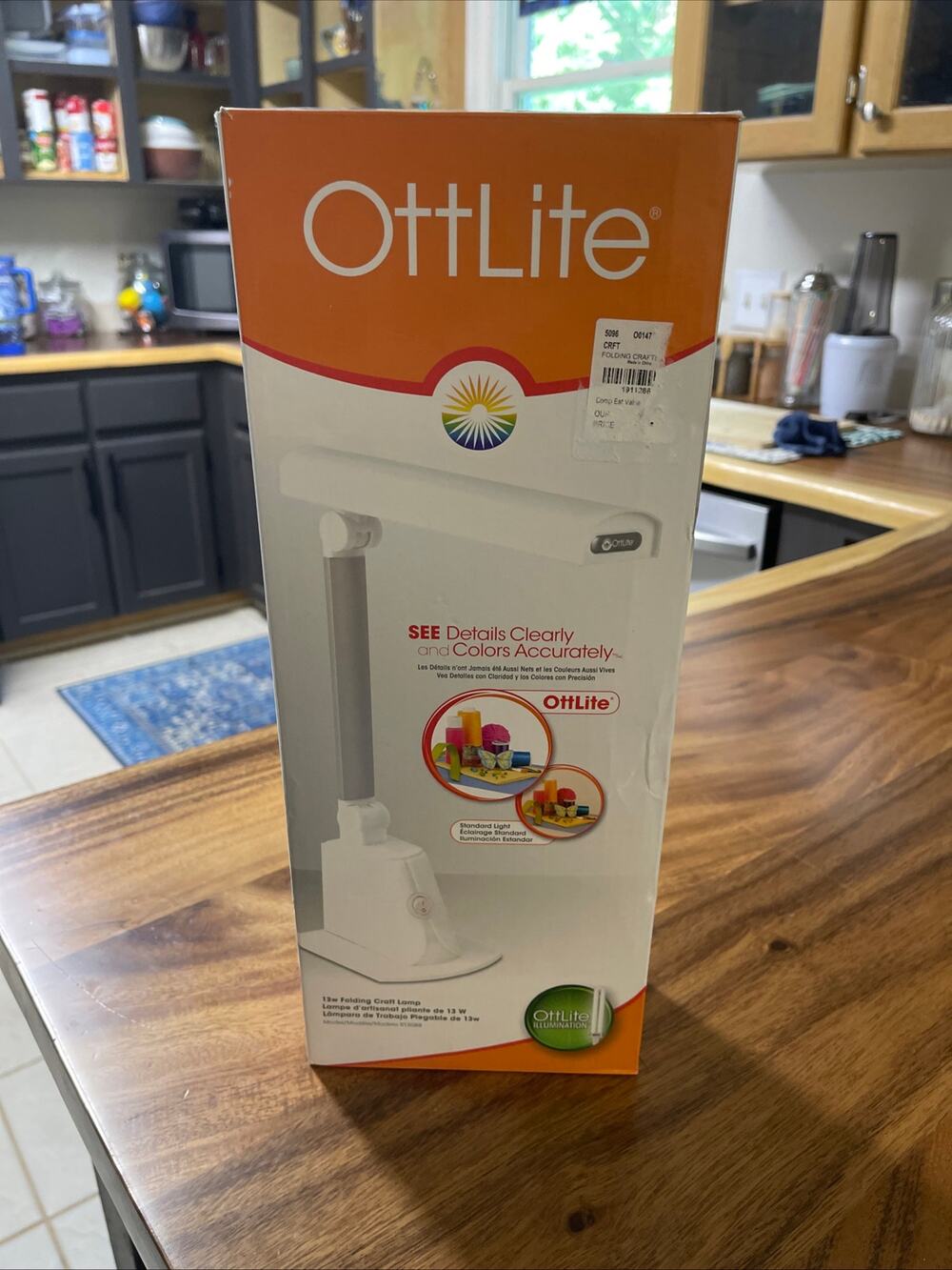 OttLite NEW Folding Task Table Lamp Crafts 13Watts Adjustable White Small Desk